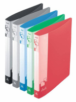 Папка 4 кольца на D-образных кольцах 40 мм 0,8 мм пластик А4 красная