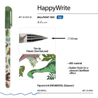 Ручка шар. BV "HappyWrite. Динозавры", 0.5мм, синяя