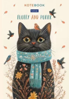 Блокнот А5  40л клеевой кор. "Котэ" клетка, мат.лам., жест.подл.