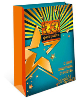 Пакет подар. бумажн. 26*32*12 см, 130гр/м 23 февраля