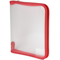 Папка для тетрадей А5 1отд. на молнии вокруг Офис б/цв Красная