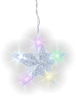 Гирлянда электрическая Штора 2,5*1м 92LED "Звездное небо" 220 В, мультицвет, фигуры