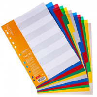 Разделители для тетрадей на кольцах А4 10л. пластик Hatber "Цветовой"