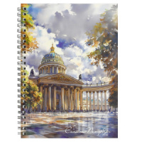 Блокнот А5  48л гребень "Собор" кл., мат.лам.