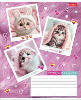 Тетрадь А5 24л кл. Hatber "Мяу-статусы" 5диз.в блоке, белизна 100%