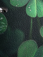 Тетрадь  А5 120л кл. на кольцах Проф-Пресс "Зеленые листья" мат.лам., холст