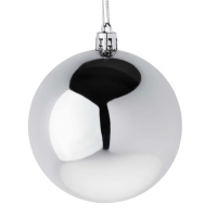 Набор елочных шаров  7 см, 6 шт., серебро, пластик